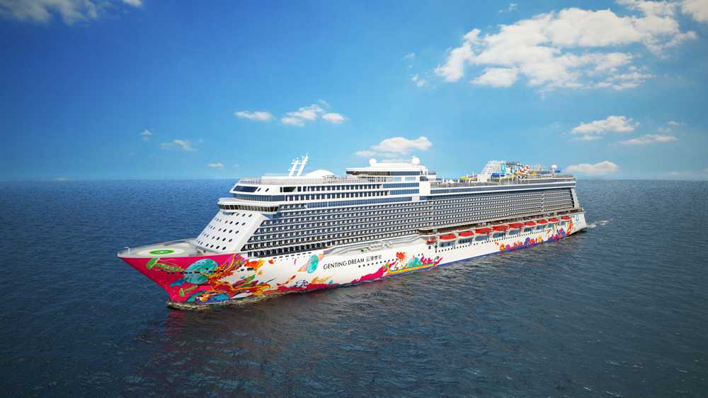 World-class cruise liner sailing azure ocean waters